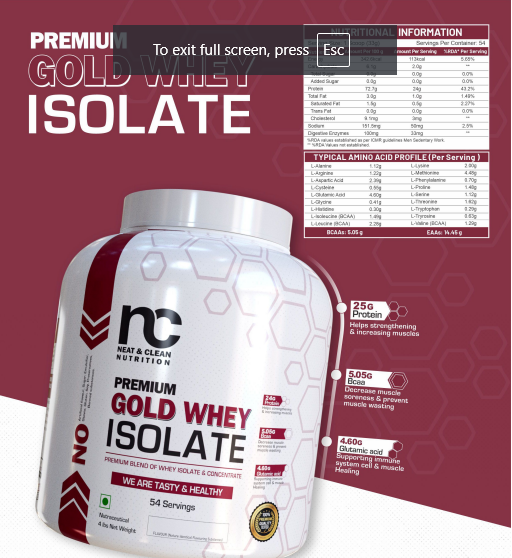 Limited Offer NC GOLD WHEY ISOLATE